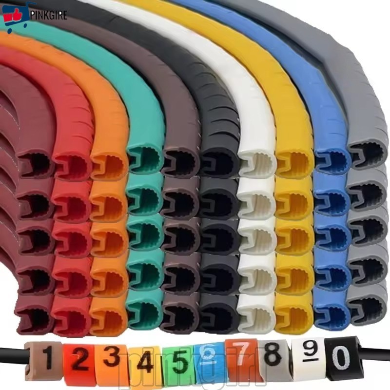 [Rdy Stk] 30-10 Conjuntos De Etiquetas Coloridas De Marcação De Cabos-Marcador De Linha De PVC-Número 0 A 9-M0 M1 M2-Man