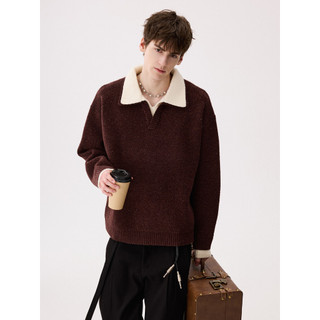 CHICERRO Sicilian Roupas masculinas de alta qualidade, gola dupla, decote em V, suéter falso de duas peças, suéter Casua