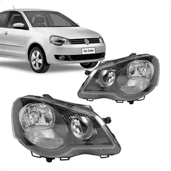 Farol Polo 2007 A 2014 Mascara Negra Lado Direito Direito/pa