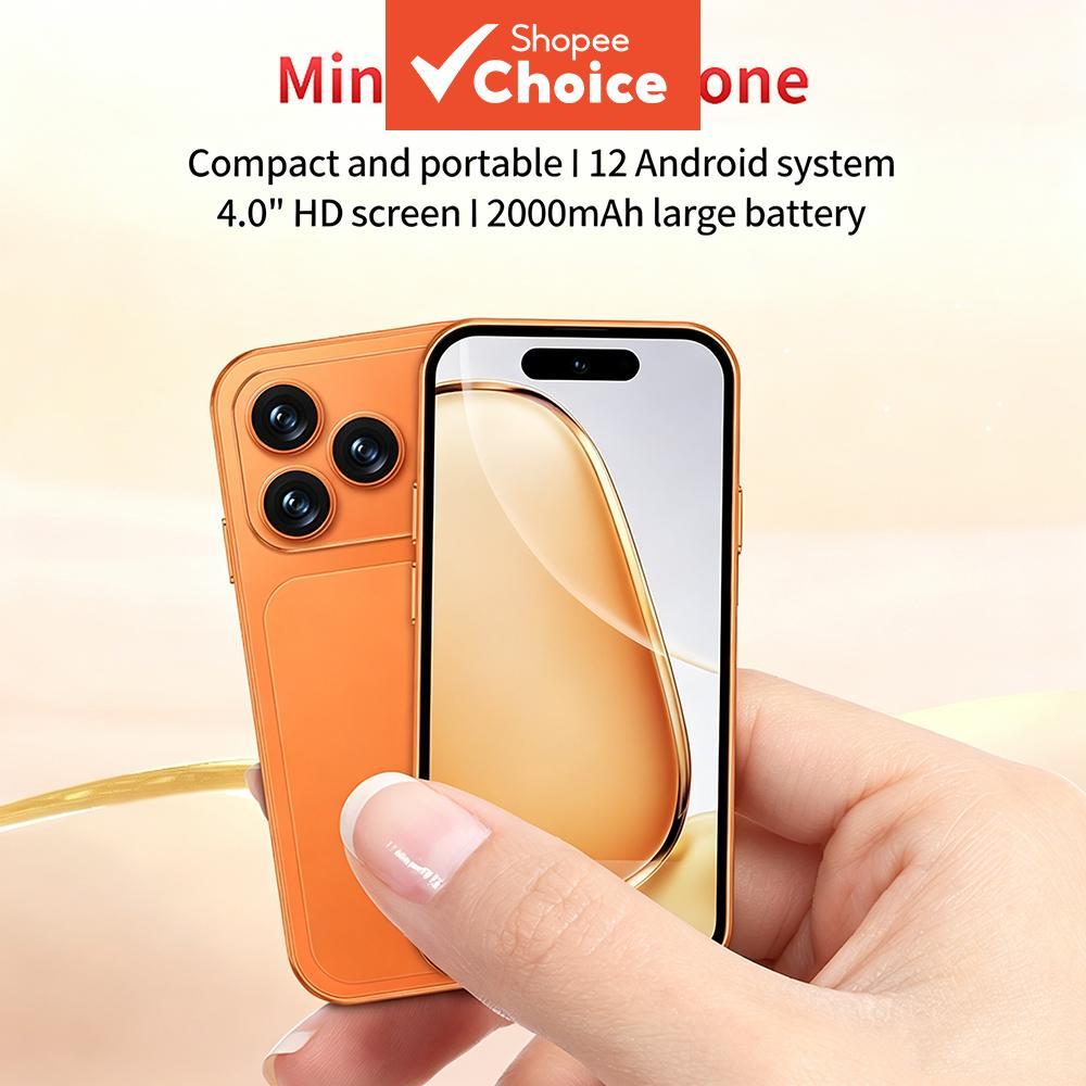Smartphone Mini 4G de 4,0 HD, Android 12.0, Dual SIM, 2GB + 16GB, reconhecimento facial, 2000mAh, WiFi, GPS, Google