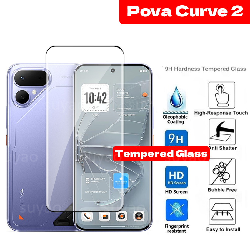 Para Tecno Pova Curve 2 Curve2 2026 Lente De Telefone Totalmente Transparente Temperado PovaCurve2 HD View Film Vidro Pr