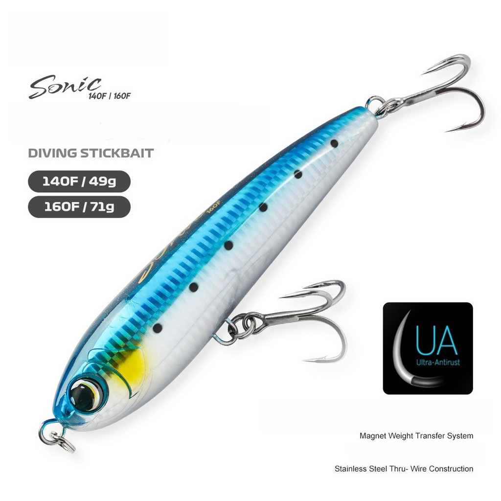 Fio de aço conjunto flutuante lápis isca arma dourada GT mar pesca barco fundição longa isca falsa isca dura