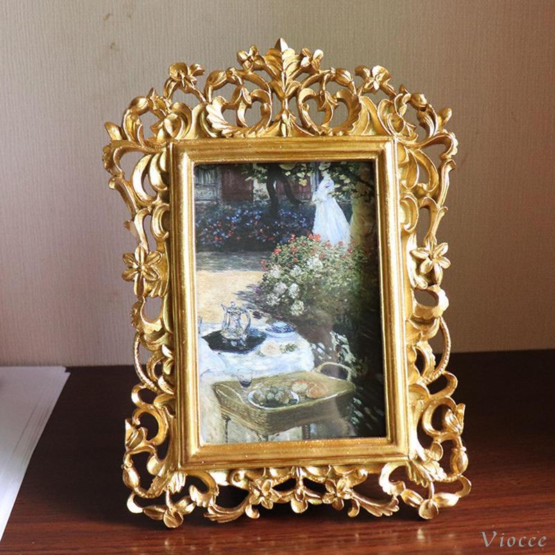 [Viocee] Moldura De Resina Dourada Para Montagem Na Parede Foto De 10x15cm , Decoração De Casa , Galeria De Fotos , Arte
