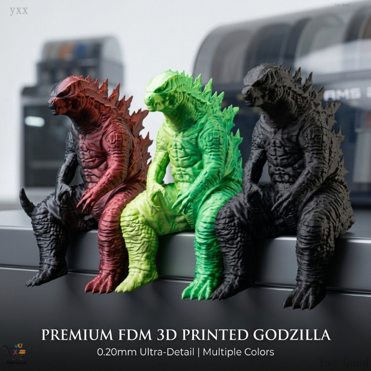 Godzilla Sentado Impressao 3D Enfeite Colecionavel Console PS5 Gabinete Gamer Decoracao Mesa Setup