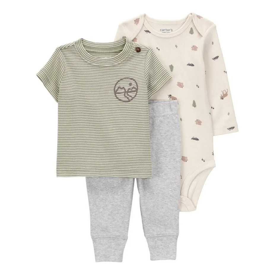 Conjunto Bebê Carters 3 Peças Body Calça Camiseta Importado