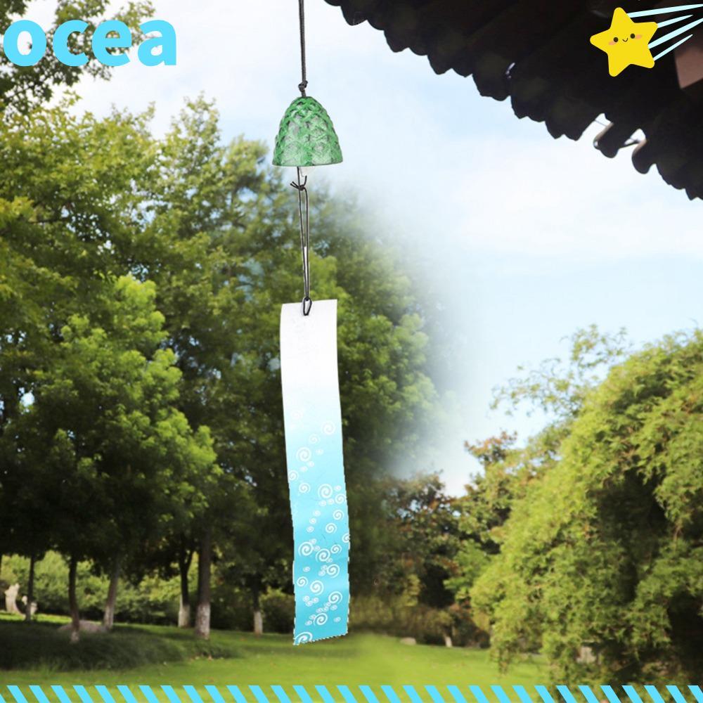 Carrilhão De Vento Suspenso OCEA , De Metal De Pinha , Verde 15.75 Em Ornamento De Para Jardim Doméstico
