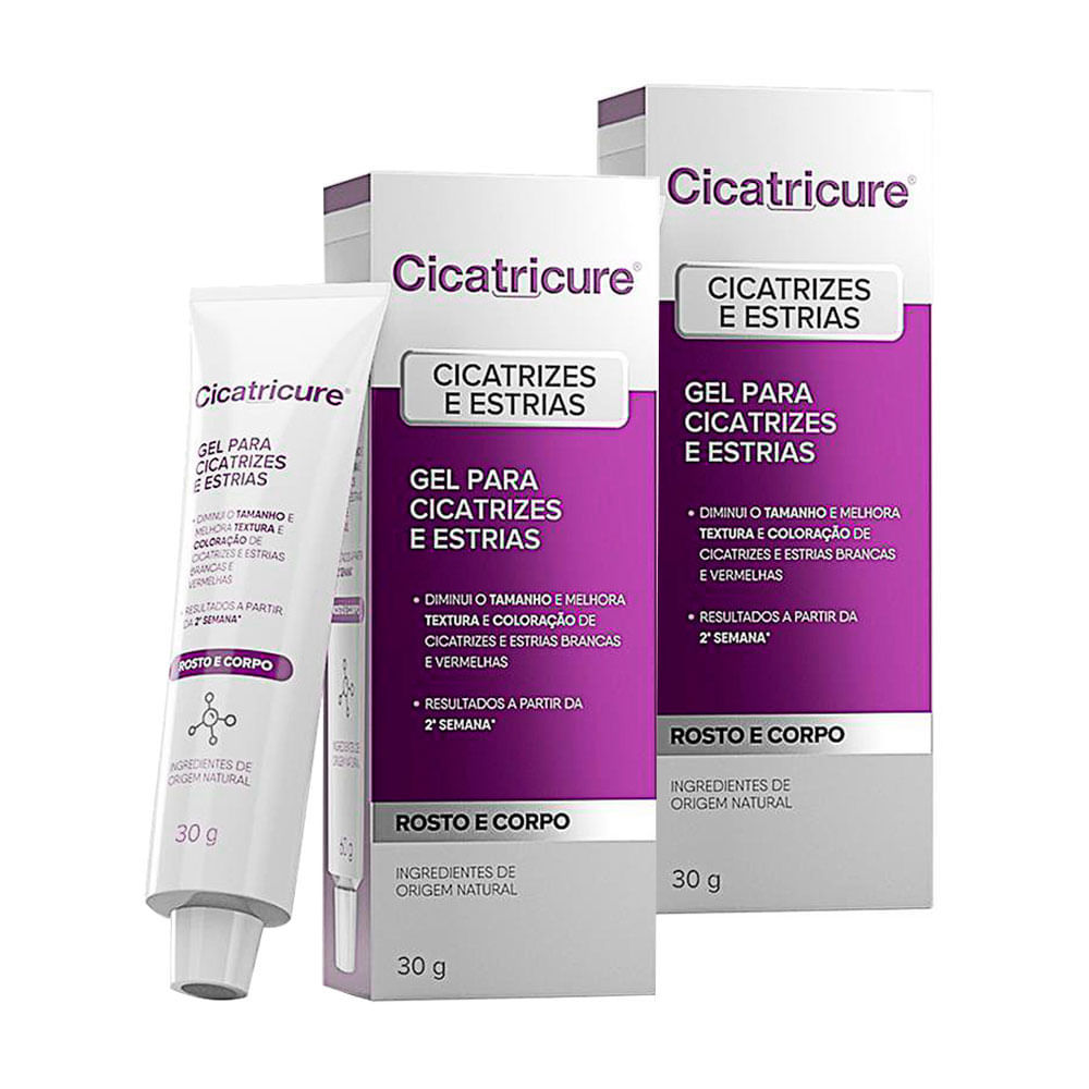 Kit 2 Cicatricure Gel para Cicatrizes e Estrias 30g