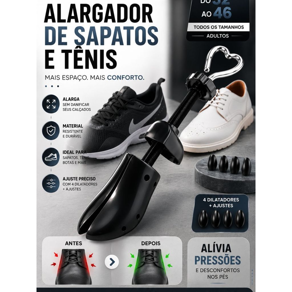 Alargador De Calçados E Sapatos Sociais Tamanho Adulto Universal