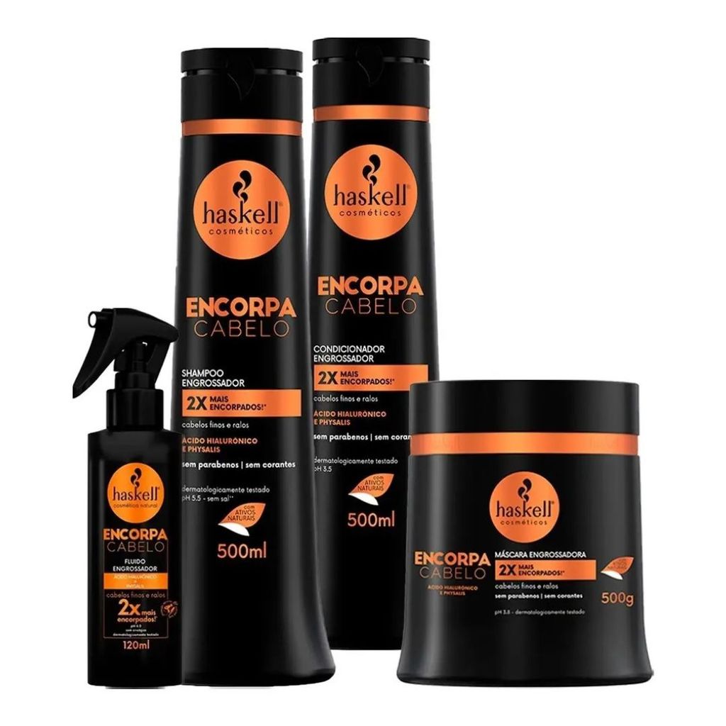 Kit Engrossador Haskell Encorpa Cabelo 500ml + Fluído 120ml