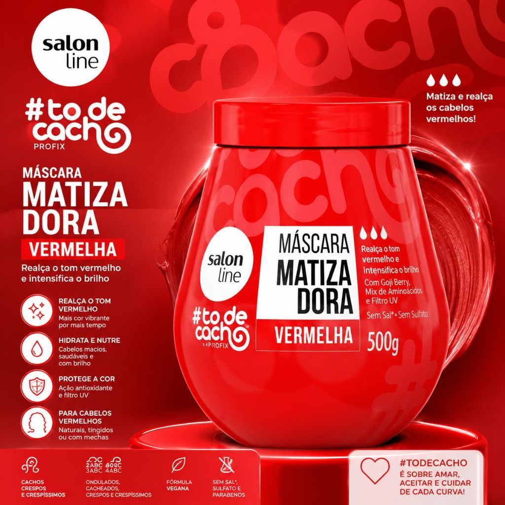 Máscara Matizadora Vermelha 500g Salon Line