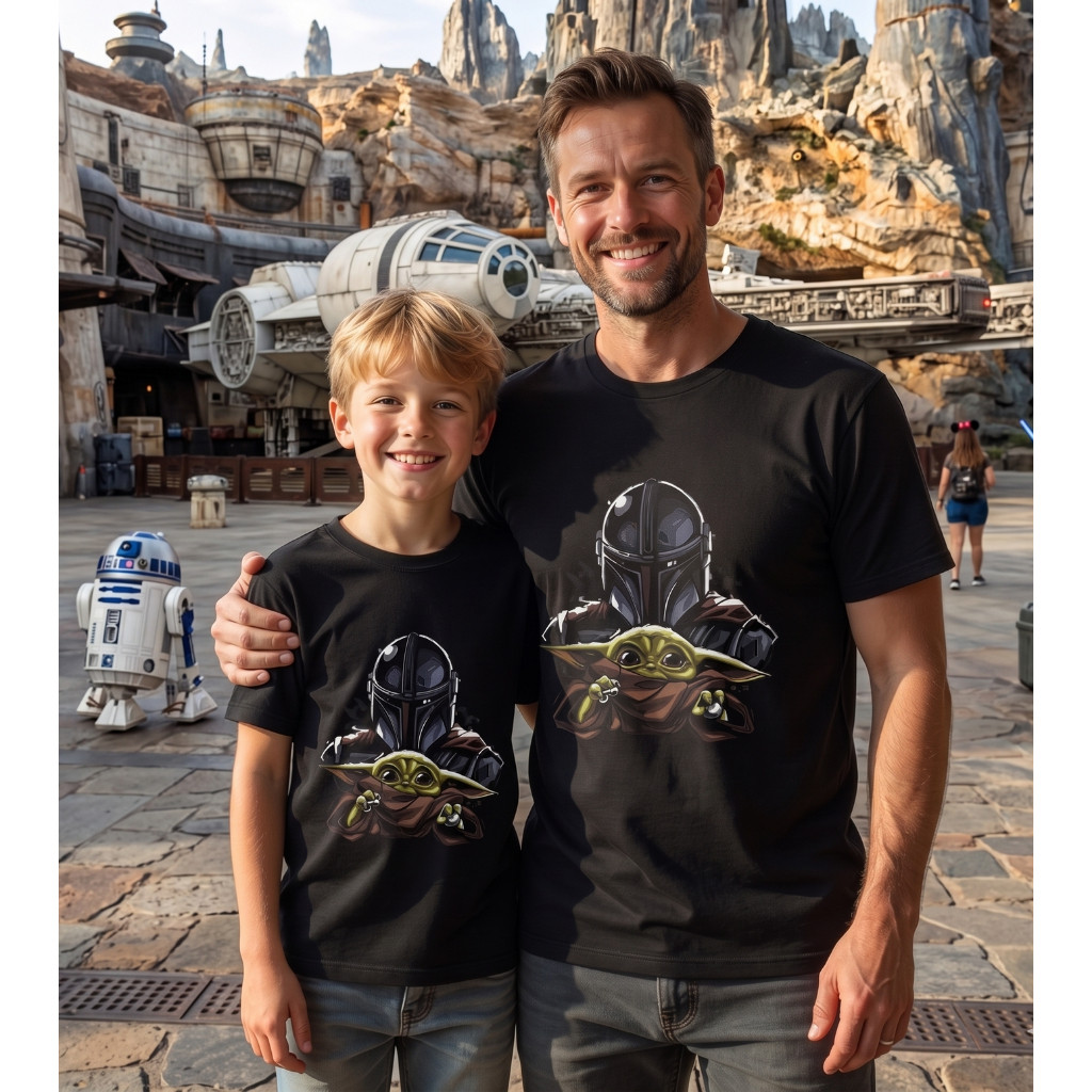 Kit Tal Pai Tal Filho Baby Yoda Camiseta Kit Com 2 Camisas Filme Série Kit Dia Dos Pais
