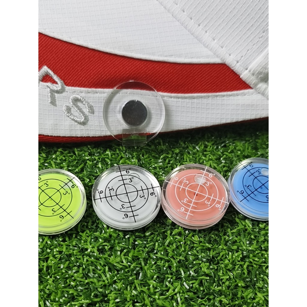 Novo clipe de boné de golfe medição de altura baixa inclinação redondo nível boné clipe multicolorido Horizontal bola po
