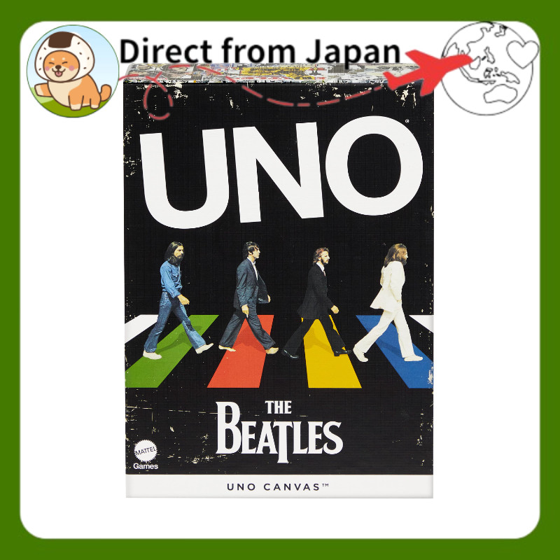 Mattel Games UNO Beatles UNO CANVAS The Beatles Game Ages 7+ Card Game 112 Cards 2–10 Players Black HYH42[Direto do