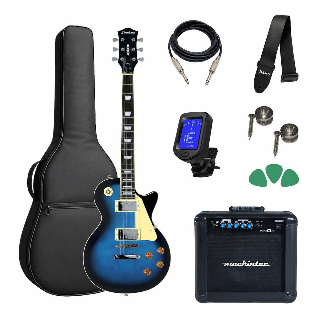 Uitarra Strinberg Sps230 Bl C/ Amplificador Maxx15 E Kit Des