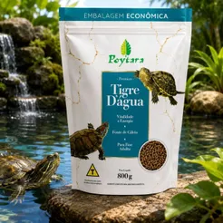 Raçao Tartaruga Poytara Tigre D'água Aquática Água Doce 800g Para Tartarugas Aquáticas Adulta Oferta