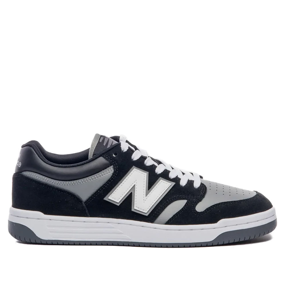 Tênis Masculino New Balance 480L Preto/Cinza