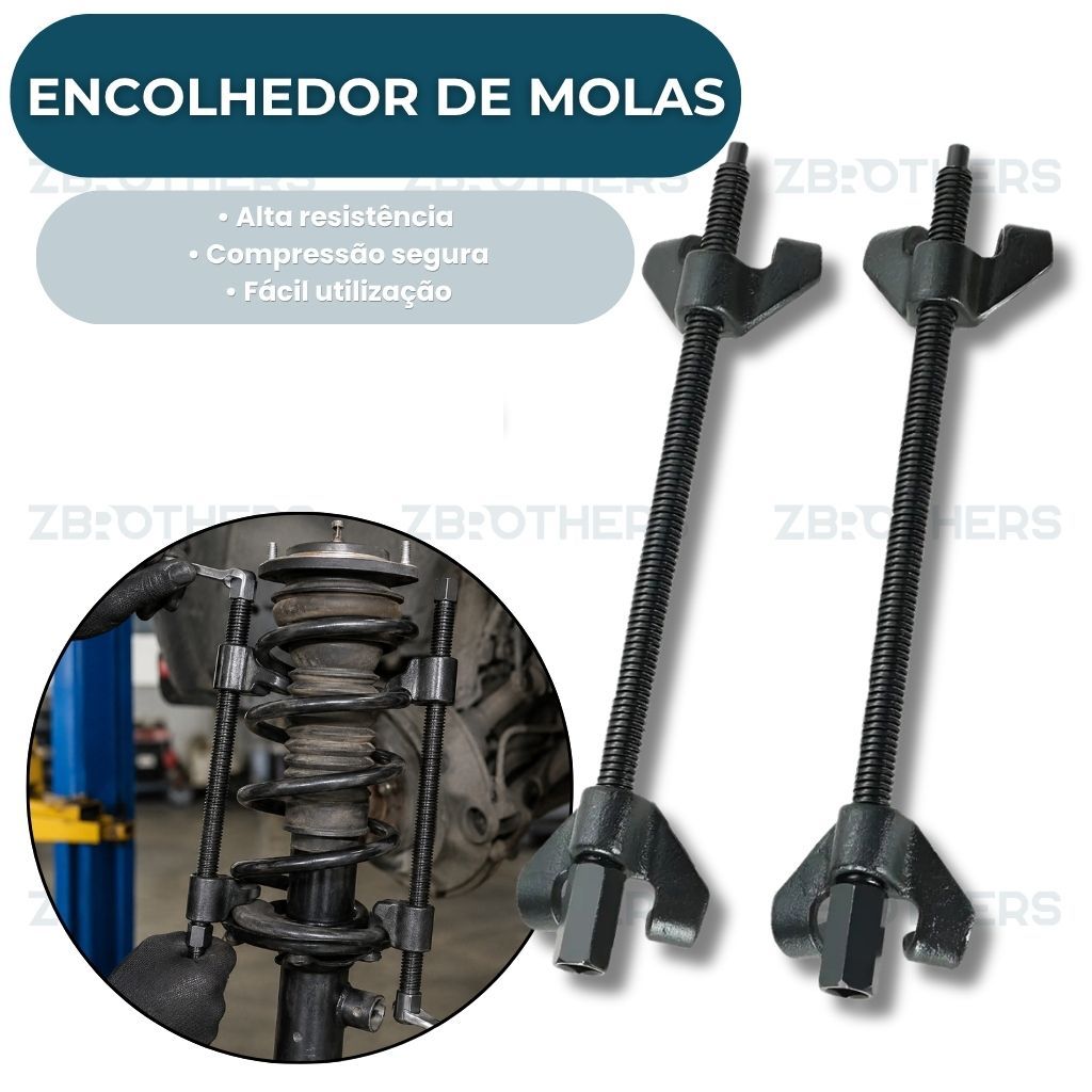 Encolhedor de Molas Manual Reforçado Universal para Suspensão Automotiva 380mm em Aço