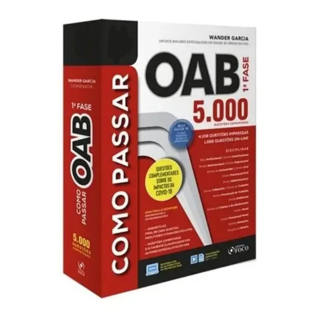 Livro - Como passar na OAB 5000 questões - 2018 - Wander Garcia (Usado)
