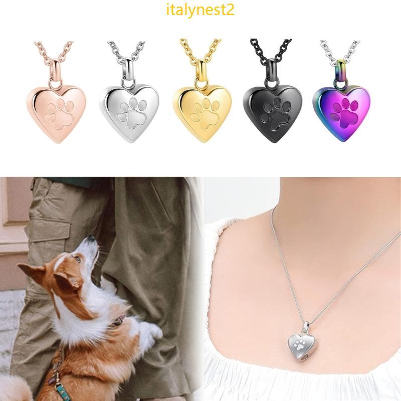 Billy Cremação Jóias Para Animais Estimação Titânio Aço Memorial Colar Recipiente Vedação E Forma Coração L
