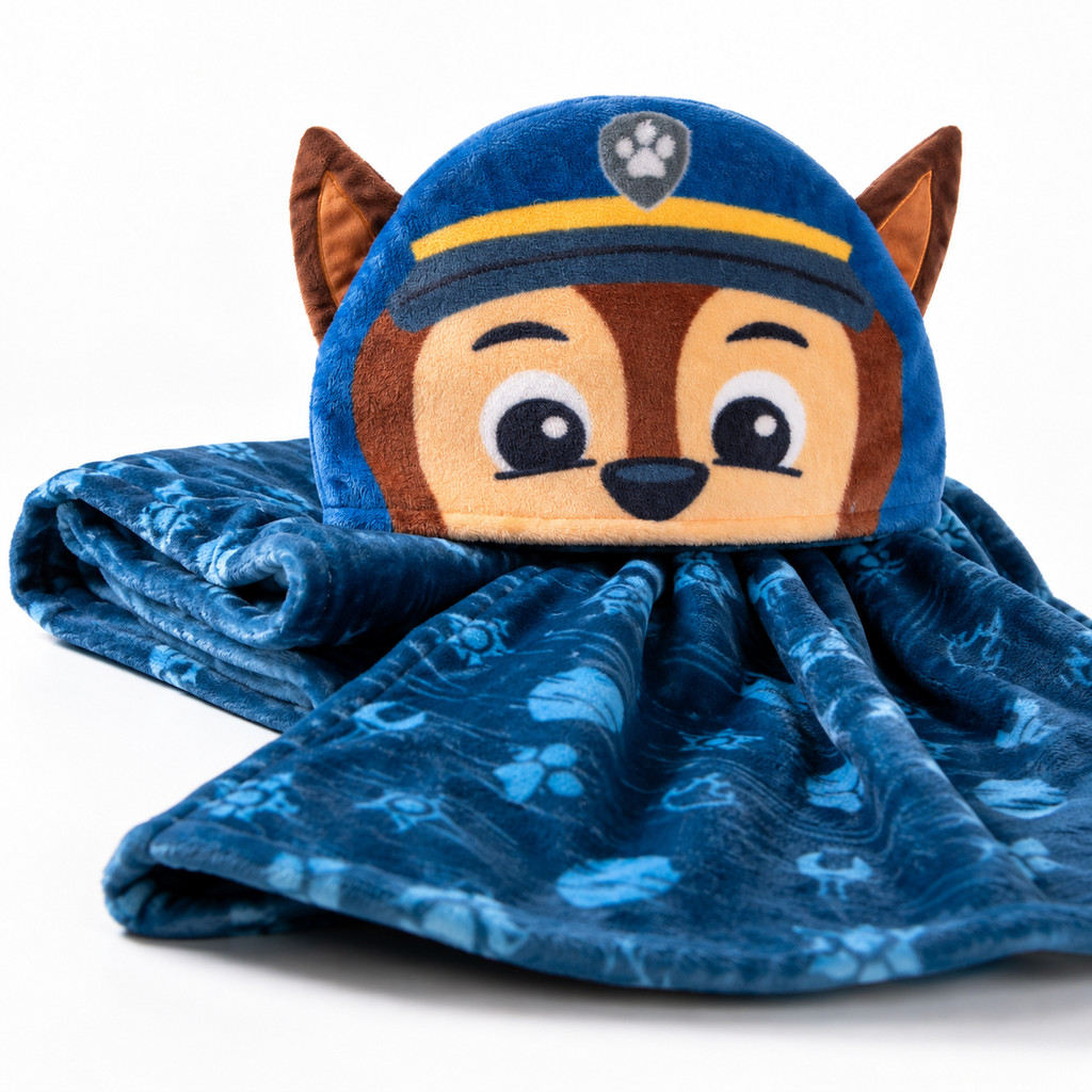 Manta Cobertor Infantil Chase Com Capuz Patrulha Canina Original