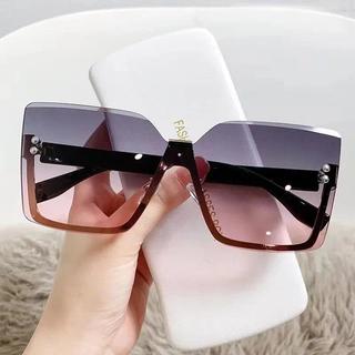 Óculos De Sol De Metal De Meia Armação Moda Slim Femininos Anti-uv