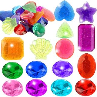Brinquedos de Mergulho com Gemas para Piscina, Gemas de Mergulho para Crianças, 16 Grandes Diamantes Coloridos, Tesouro 