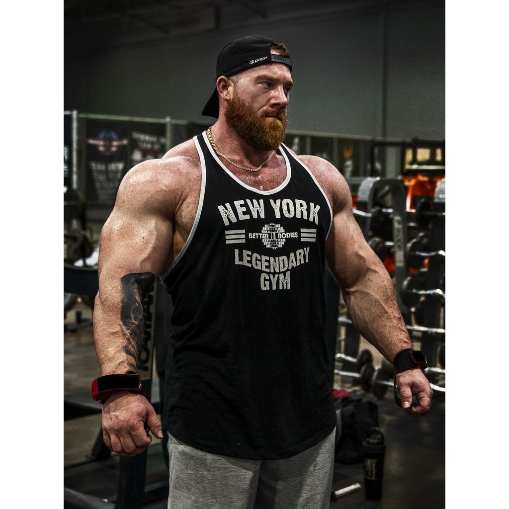 GASP Fitness musculação treinamento colete verão americano puro algodão solto esportes lazer tamanho grande sem mangas c