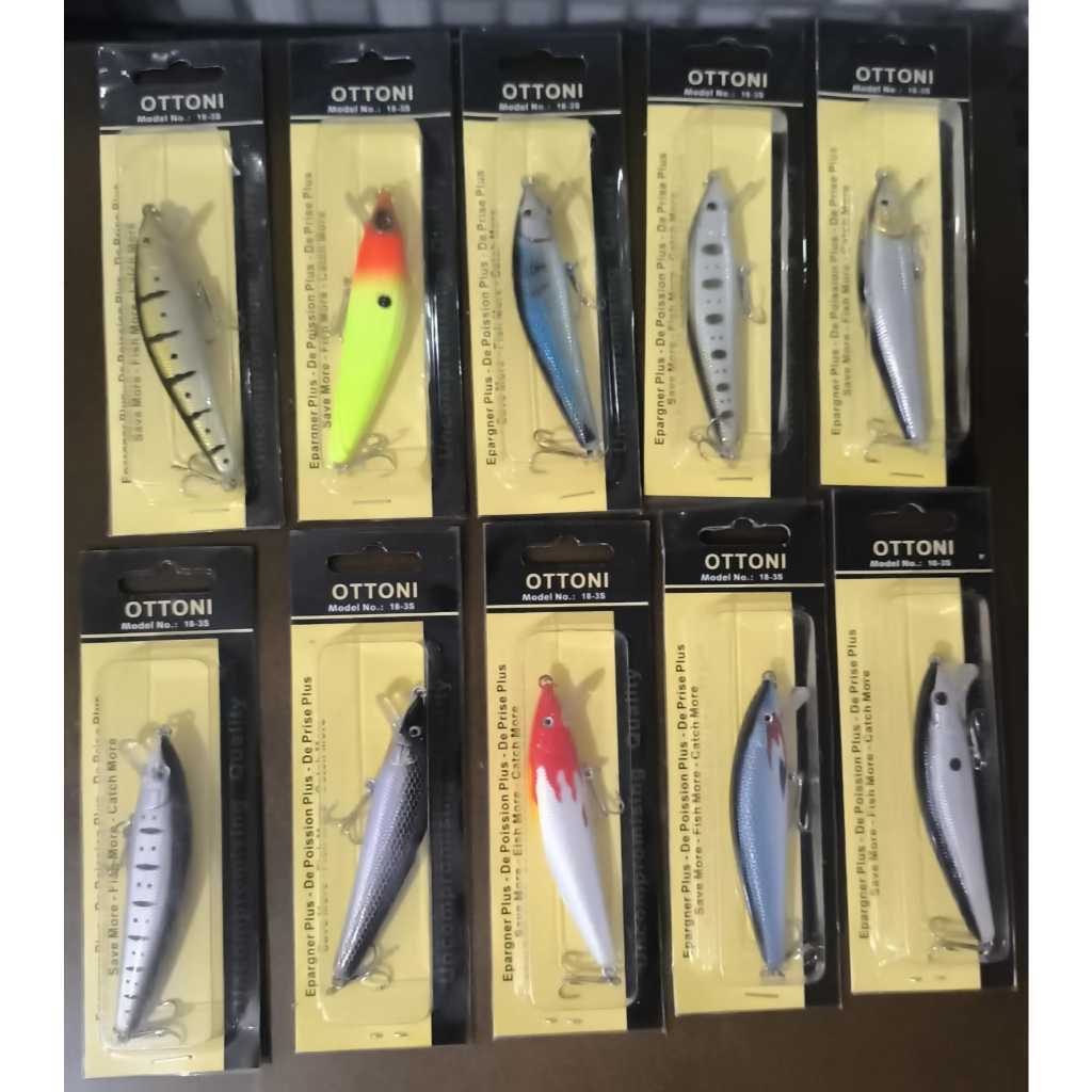 Kit com 2 Unidades de Isca de Pesca Artificial Ottoni - Modelo 18-3s