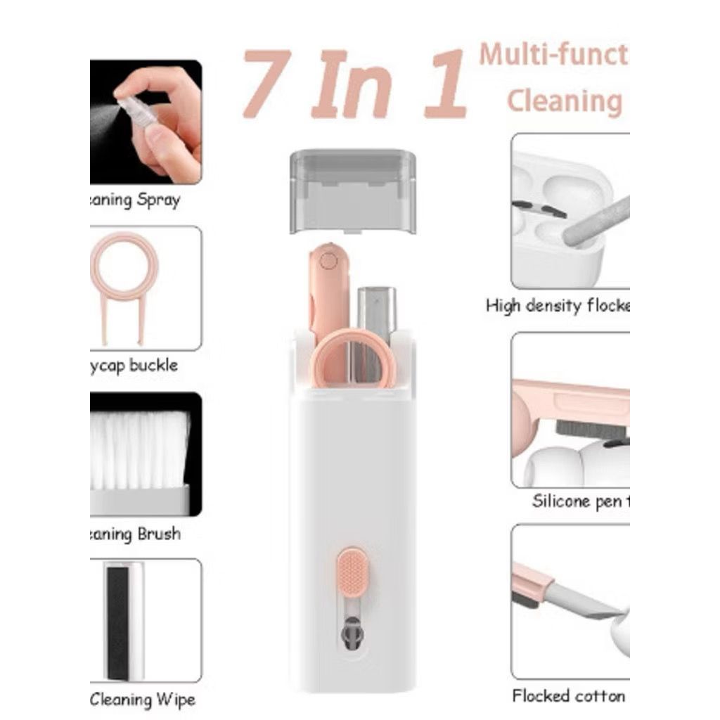 Escova 7 Em 1 De Limpeza Multifuncional Portátil  Para Eletroportáteis, Teclado, Notebook, Computador, Fone De Ouvido