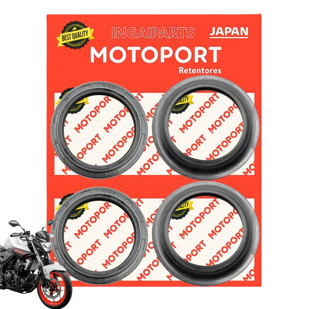 Kit Retentores da Bengala + Guarda Pó Fz25 250 / Mt 07 / Mt 09/ Yzf R6 / Yzf R6 / Ninja 650 / Vulcan 650 / Z750