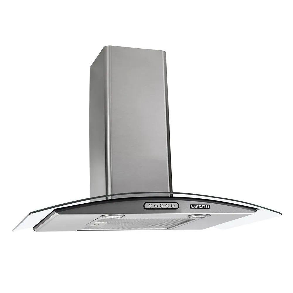 Coifa De Parede Nardelli Vidro Curvo Duto Slim 70cm Inox 220V