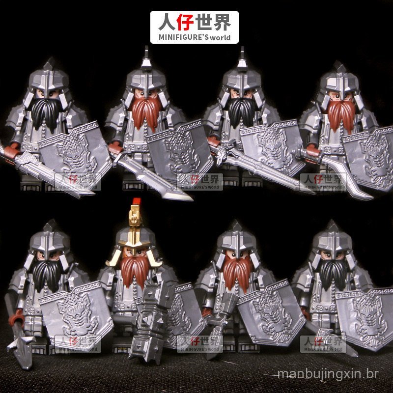 Corui Anão Dain Hobbit Soldado Militar Medieval Figura Miniatura de Blocos de Montar de Plástico O Senhor dos Anéis Brin