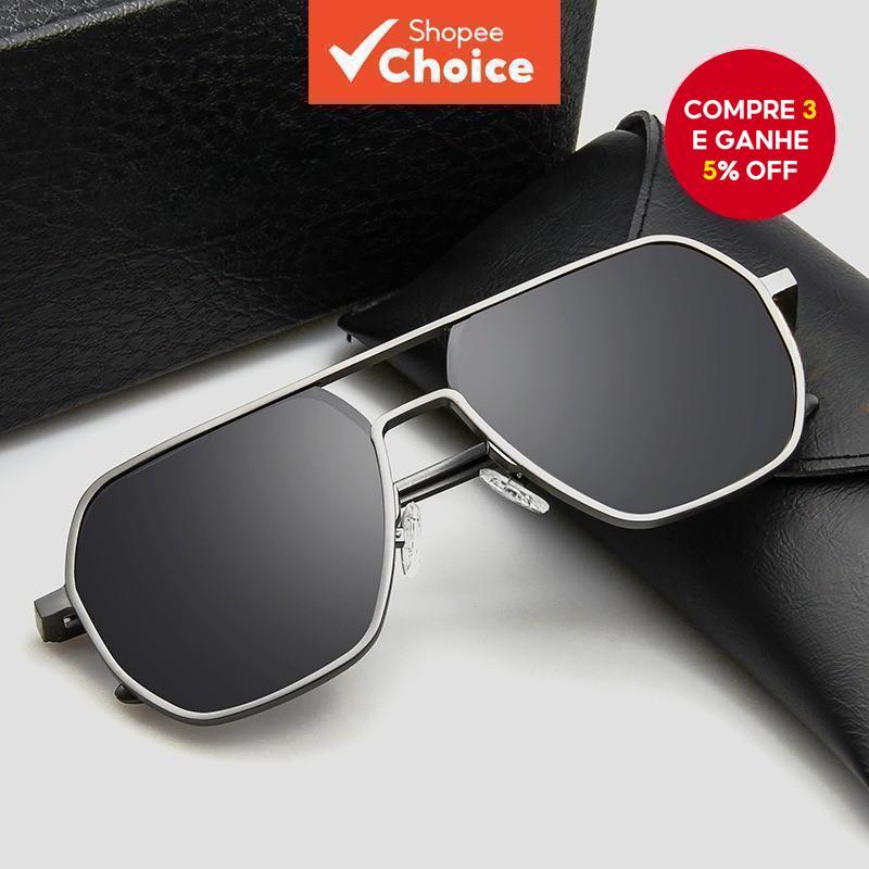 Óculos De Sol Piloto Masculino UV400 Fotocromáticos Polarizados Antirreflexo Para Dirigir