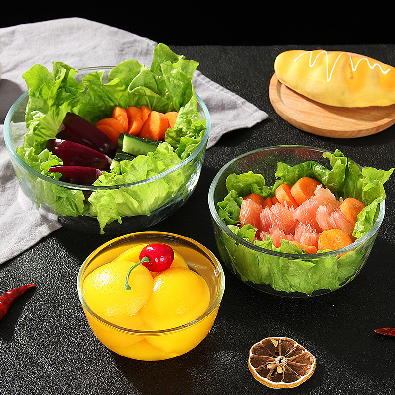Tigela de vidro espessada, tigela para salada de frutas, tigela para sopa, tigela para presente, tigela para macarrão in