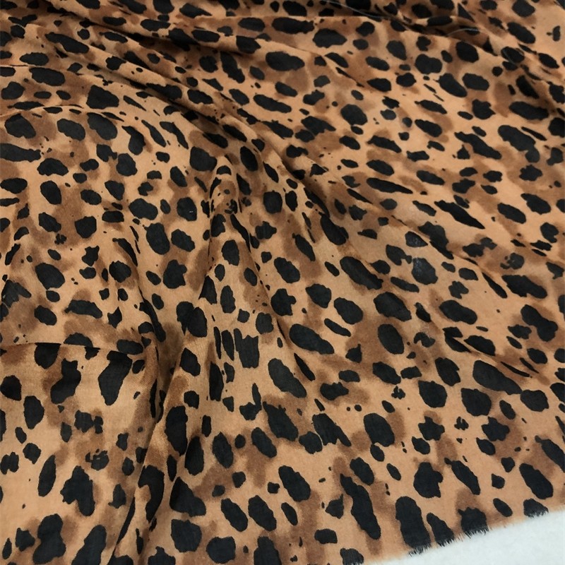 Verão estilo fino leopardo impresso algodão americano Sexy selvagem moda tecido puro algodão saia camisa tecido artesana