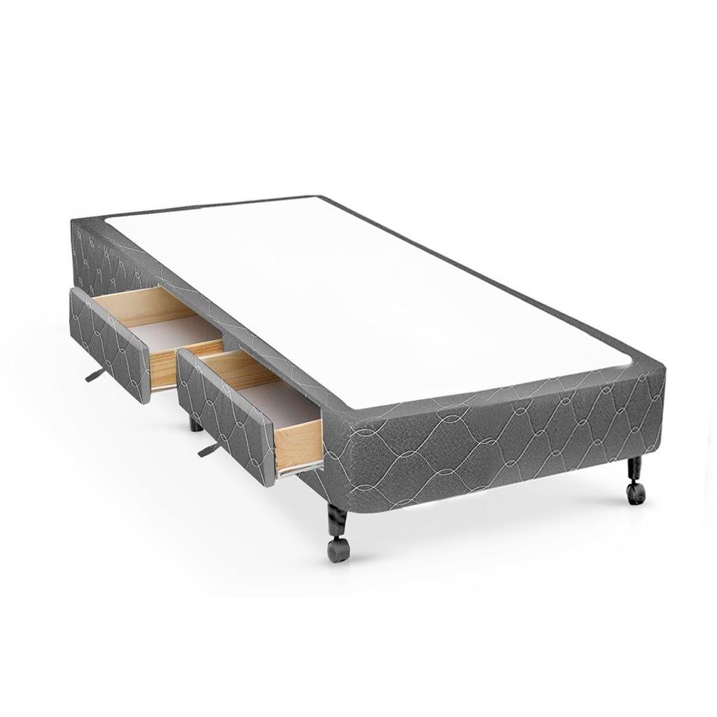Cama Box Base c/ Gavetas Solteiro Poli Tecido Gray (78x188x27-c/2 Gavs) - Castor