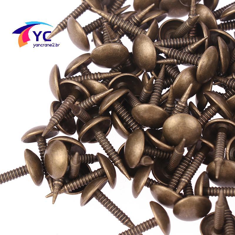 YCBR 100 Pçs Antigo Bronze Estofamento Unhas Jóias Caixa De Madeira Sofá Ta Parafuso Prisioneiro Pushpin Portanail Móvei