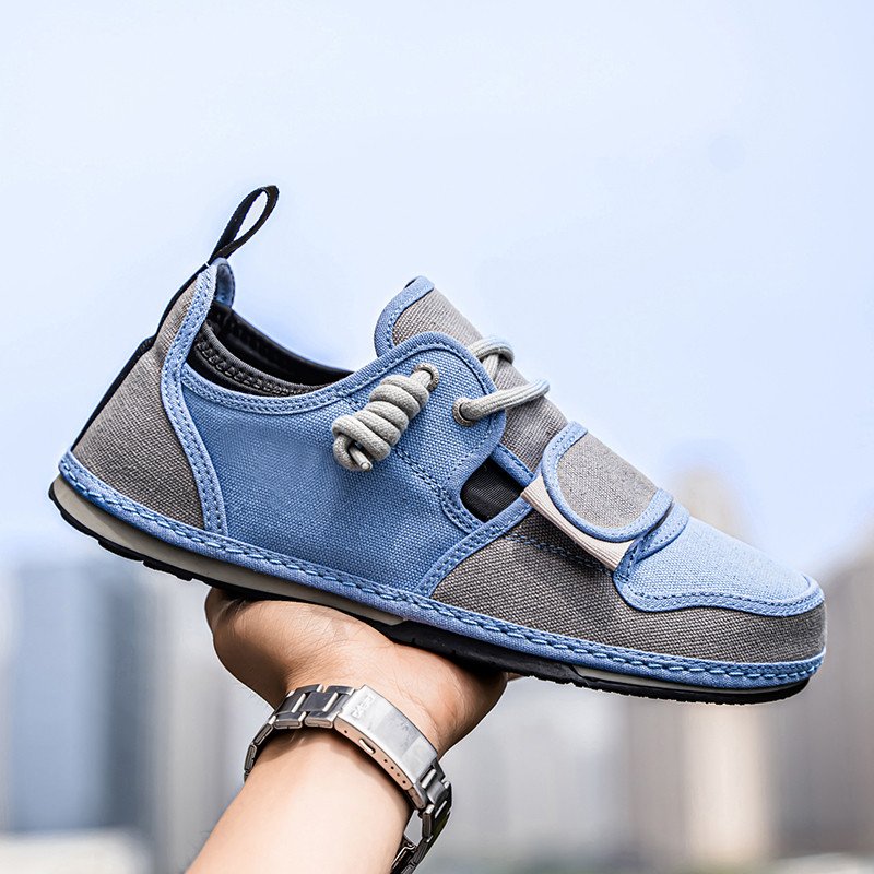 Sapatos de lona masculinos sapatos masculinos verão respirável Casual sapatos masculinos cor combinando Velcro sapatos p