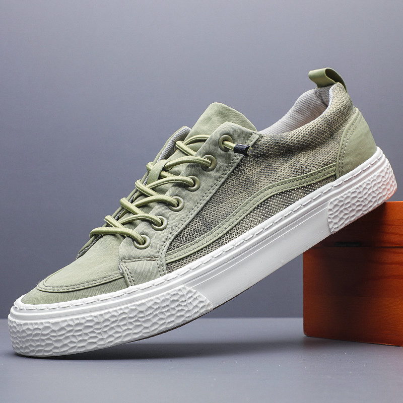 Sapatos masculinos de lona piscante verão respirável novo estilo sapatos de malha masculina velho pequim malha sapatos c