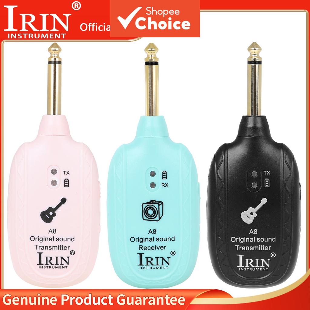 IRIN Sistema Sem Fio para Violão UHF Transmissor e Receptor para Instrumentos Elétricos e Acústicos Como Violão, Baixo e