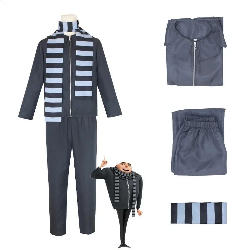 Filme Vetor Cosplay Traje Laranja Jakect Calça Óculos Conjunto De Roupas Halloween Fantasia Terno Festa Minion Vector Gr