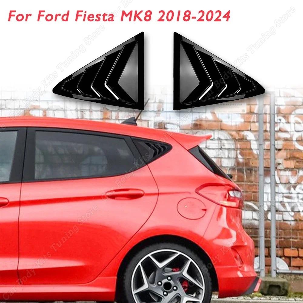 Para Ford Fiesta MK8 2018 + Persianas De Janela Traseira Spoiler Grelha Lateral Ventilação Obturador Adesivos De Carro D