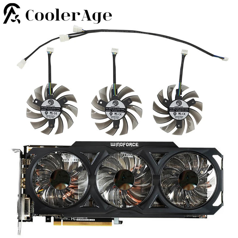 Ventilador De Placa De Vídeo Para Gigabyte GTX 980 760 670 580 770 760 960 560Ti R9 290X 75MM PLD08010S12HH Refrigeração
