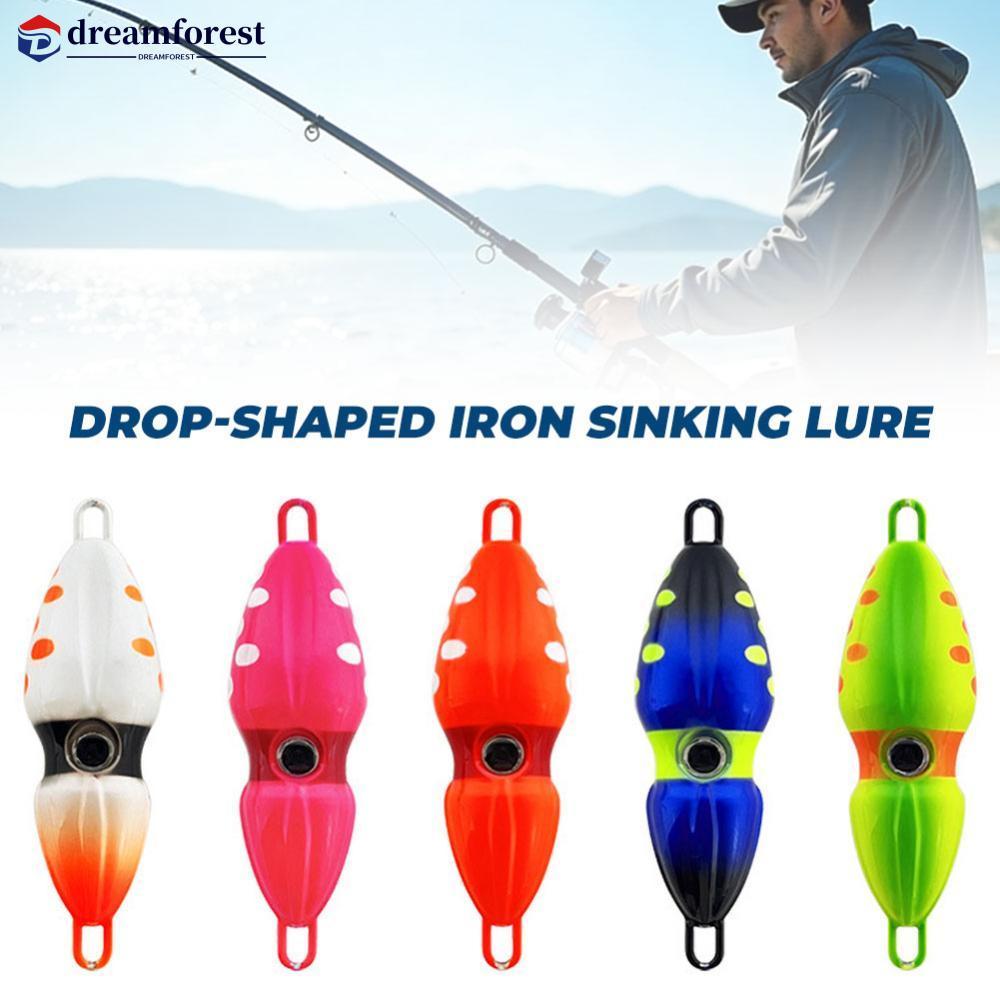 DREAMFOREST 40G/60G Forma De Cabaça Jig De Afundamento Rápido Baixa Resistência Long Cast Biônico Amendoim Lula Brilha N