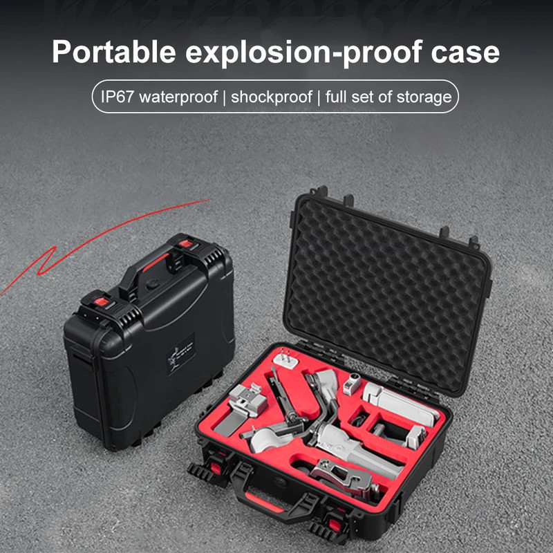 Estojo de armazenamento à prova d'água com revestimento rígido para DJI RS4 Mini, estojo protetor para viagens, estojo r