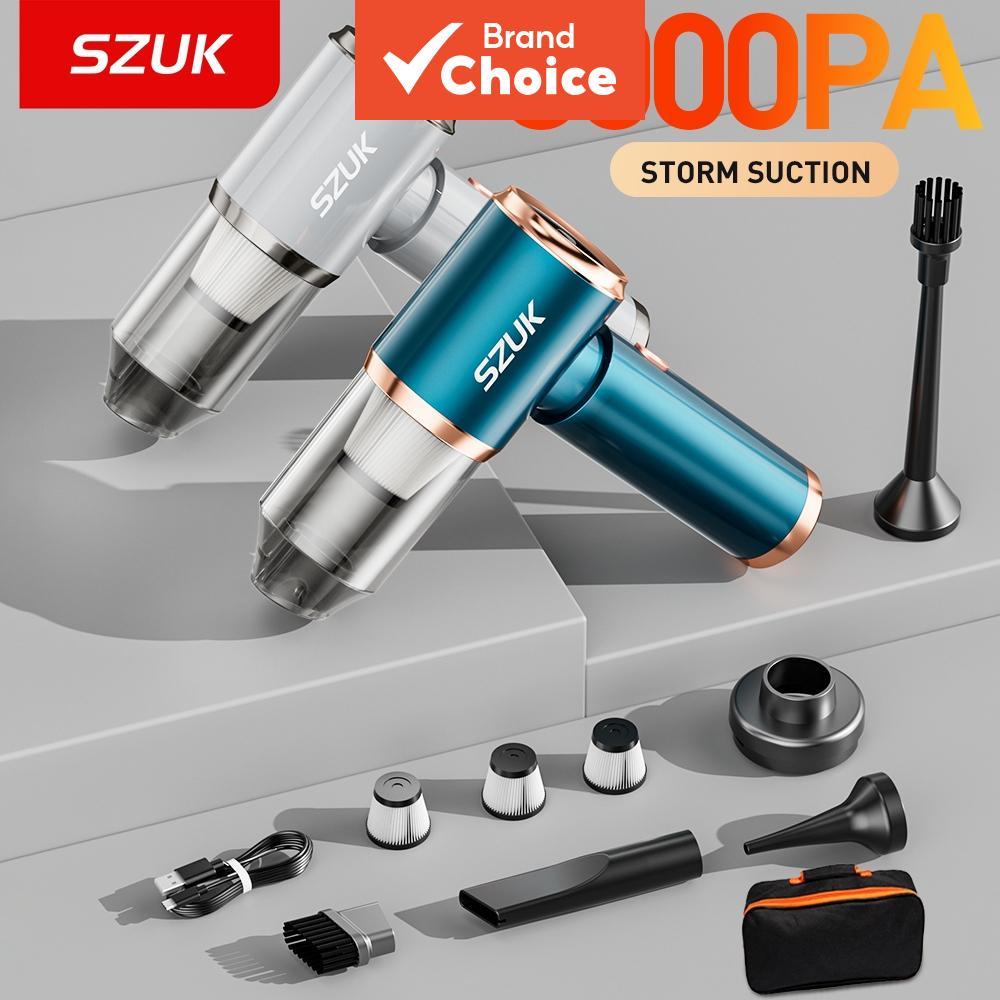 SZUK 8000PA Aspirador de pó portátil para carro sem fio, sucção potente, uso duplo para casa e automóvel