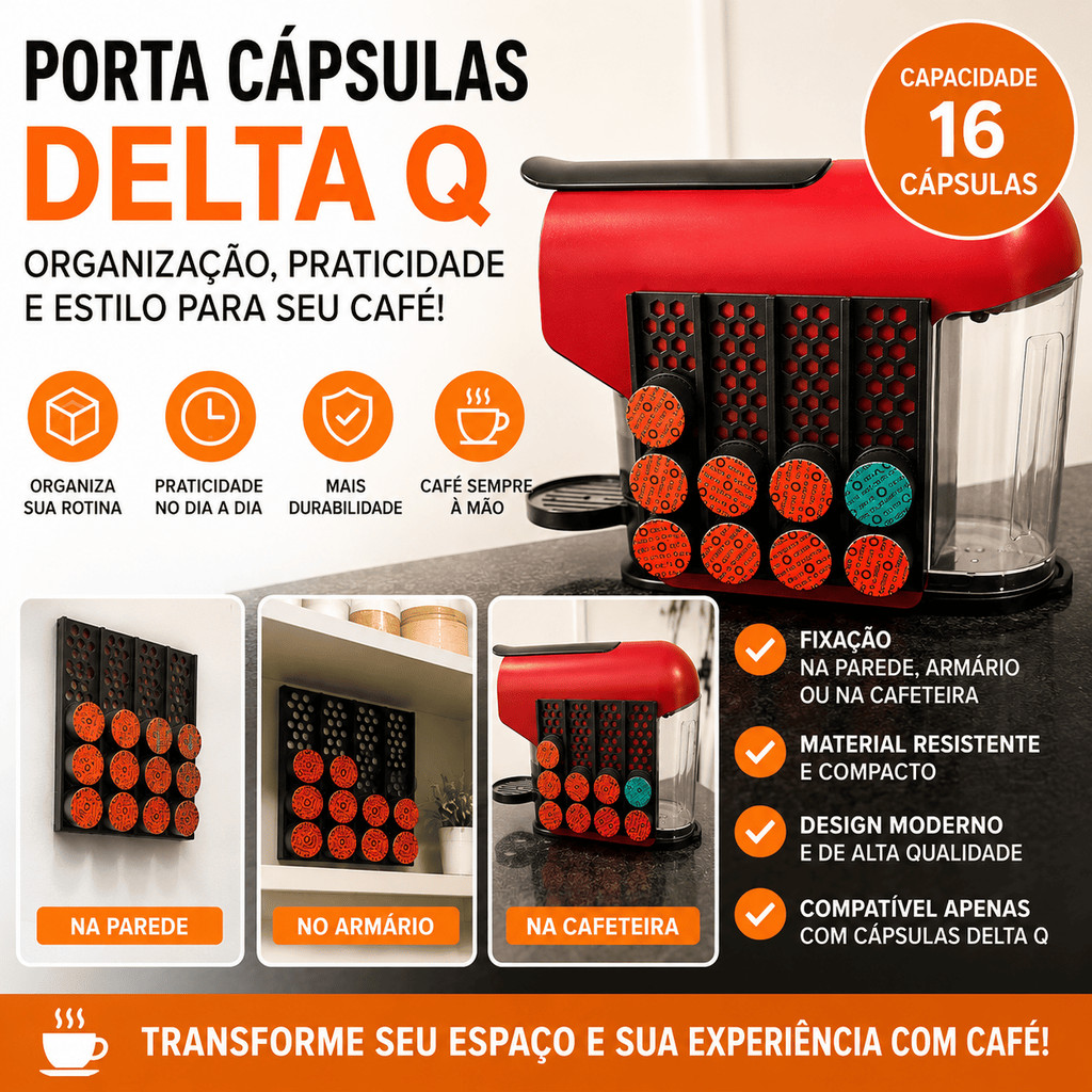 Porta Capsulas Delta Q Suporte Organizador De Parede 16 Un