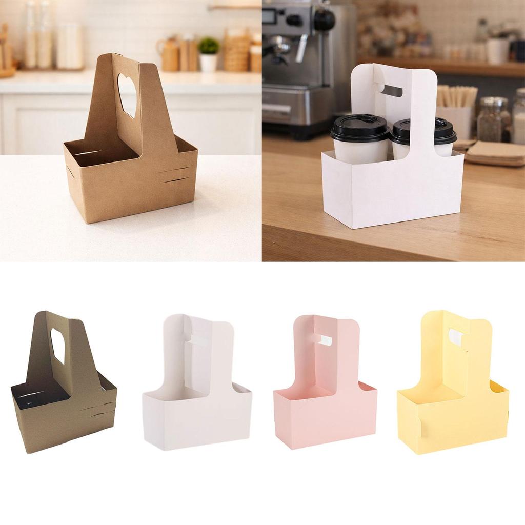 [hellery] 10 Peças Alça Porta-Bebidas Papelão Copos Para Viagem Papel Adequado Exibição De Flores Festa Em Casa
