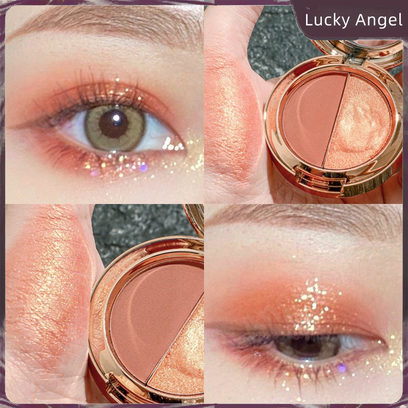 Mingxi paleta de sombras de duas cores cor terra perolado fosco ouro piscando polarizado pequena paleta abóbora cor bril