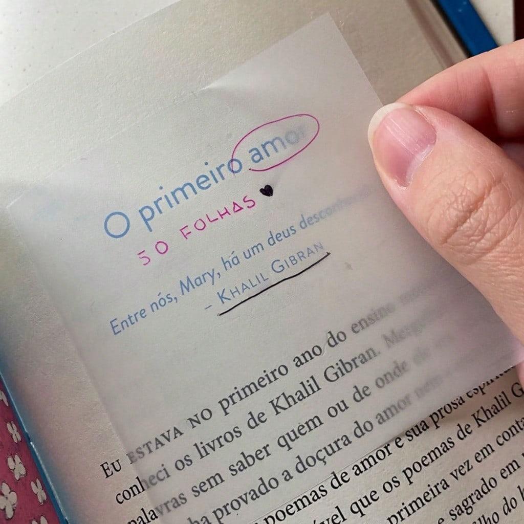 Bloco 100 Unidades Notas Adesivas Transparentes 75mm x 75mm Escola Escritório faculdade Bloquinho Anotações